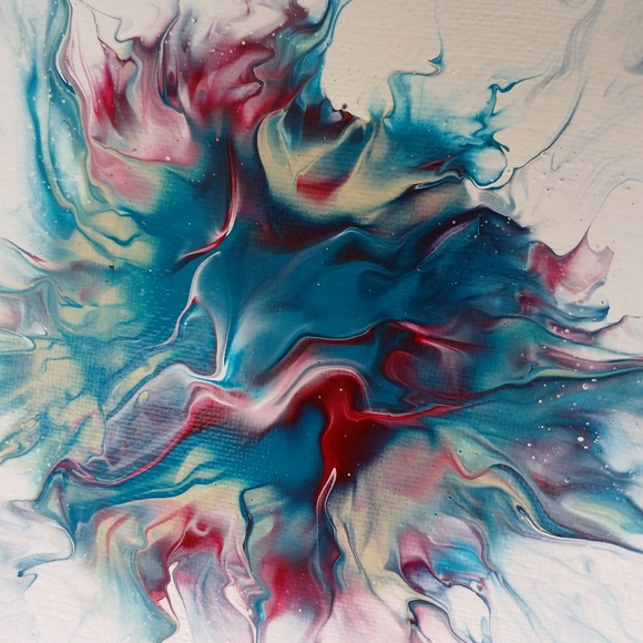 "InfusedMemories" Abstract Acrylic Pour Painted (8"x10") Stretched Canvas - Picture 1 of 6